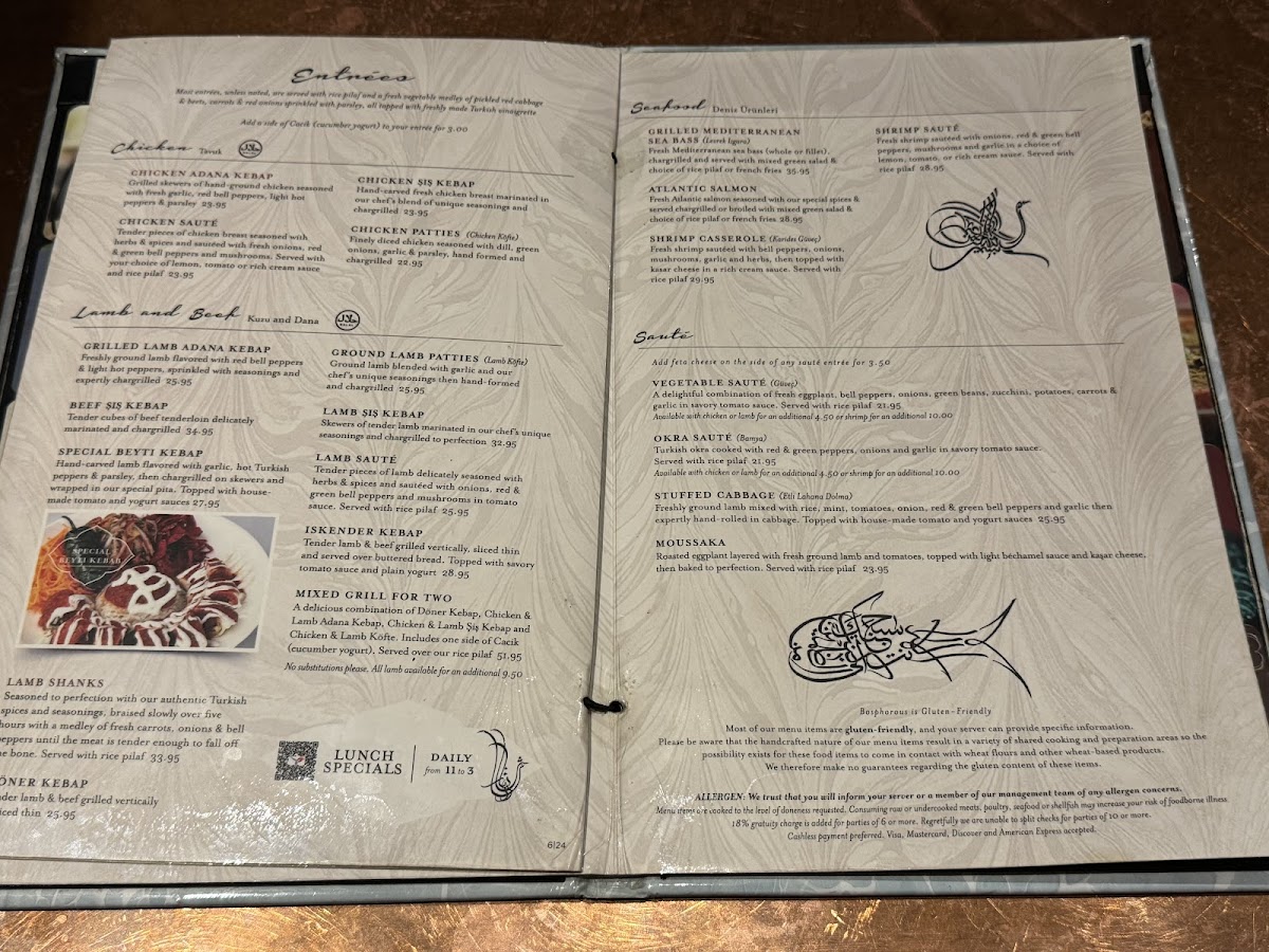 Menu Bosphorous Turkish Cuisine - Winter Park-1