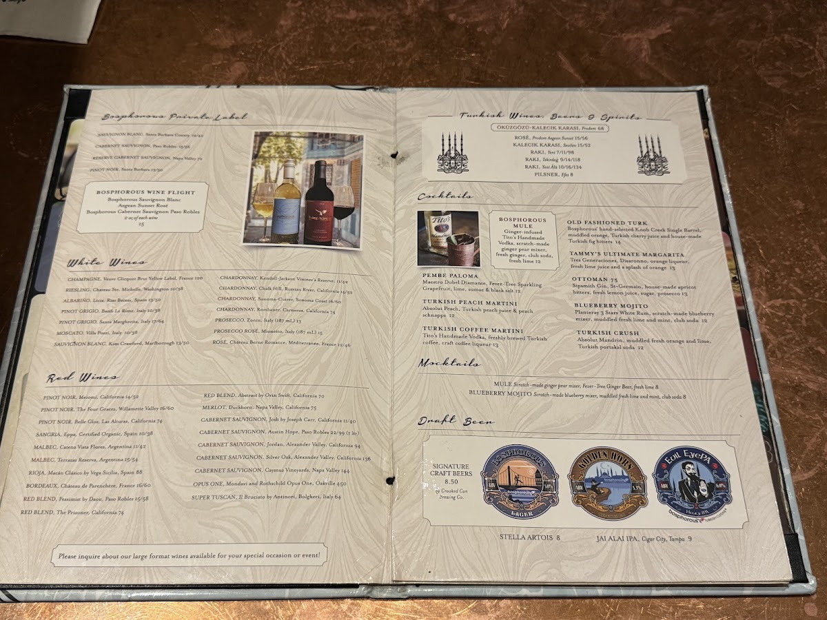 Menu Bosphorous Turkish Cuisine - Winter Park-2