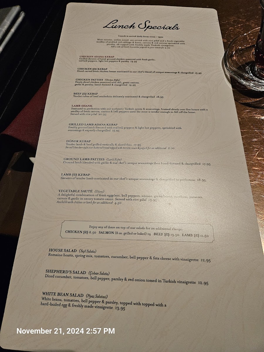 Menu Bosphorous Turkish Cuisine - Winter Park-6